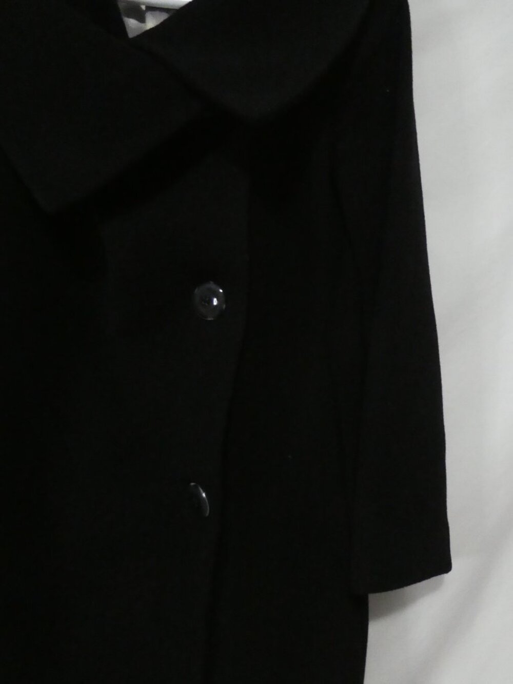IKE BEHAR Black Wool Blend Shawl Portrait Collar Winter Overcoat Size 6 - Picture 8 of 16